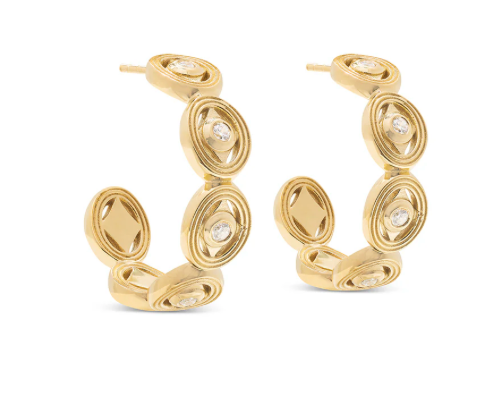 Monique Hoop Earrings- Clear Cubic Zirconia