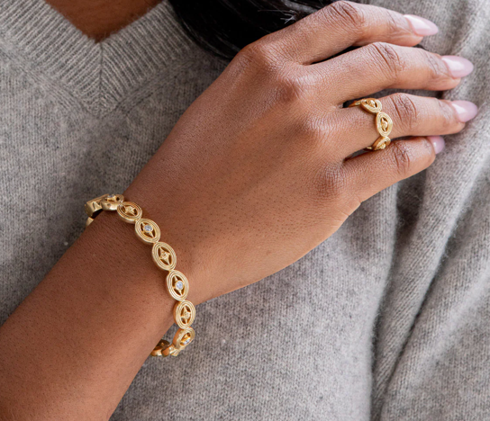 Monique Hinged Bangle- Clear Cubic Zirconia