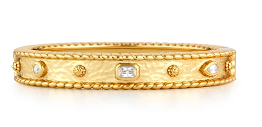 Berry Gem Hinged Bangle- Clear Cubic Zirconia