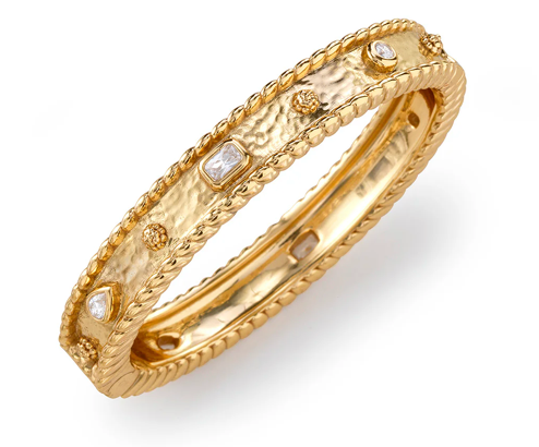 Berry Gem Hinged Bangle- Clear Cubic Zirconia