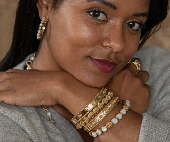 Berry Gem Classic Hinged Bangle- Clear Cubic Zirconia