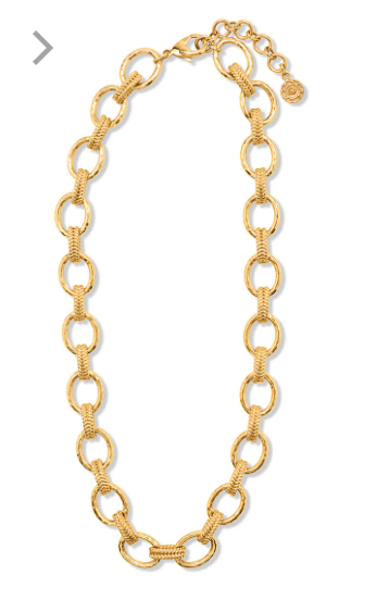Cleopatra Regal Link Necklace, 16" +2"- Gold