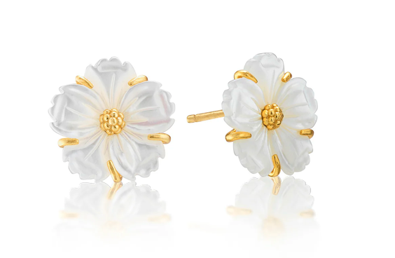 Mermaid Garden Petite Stud Earrings- MOP