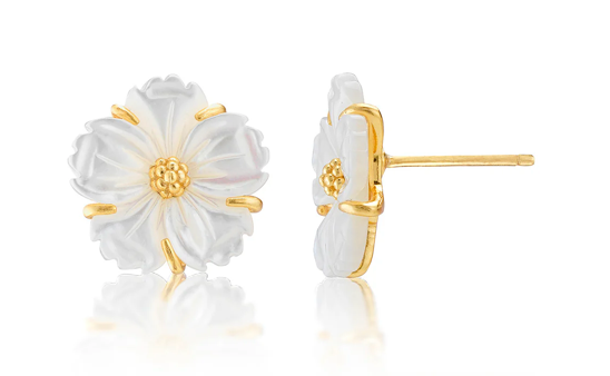 Mermaid Garden Petite Stud Earrings- MOP