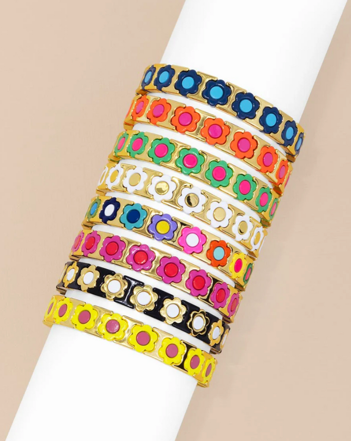 Flower Enamel Stretch Bracelet