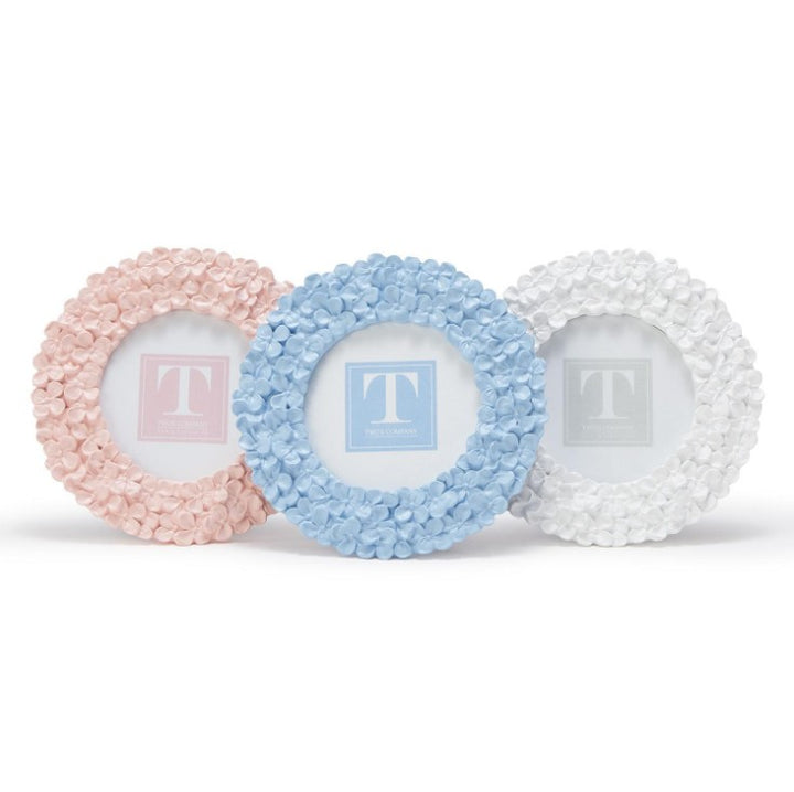 Hydrangea Round Photo Frame in 3 Colors