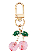 Cherry Transparent Acrylic Pendant Decorations, with Alloy Finding, for Keychain, Bag Charm, Handbag Charm