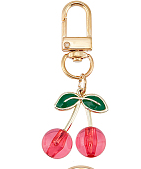 Cherry Transparent Acrylic Pendant Decorations, with Alloy Finding, for Keychain, Bag Charm, Handbag Charm