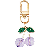 Cherry Transparent Acrylic Pendant Decorations, with Alloy Finding, for Keychain, Bag Charm, Handbag Charm