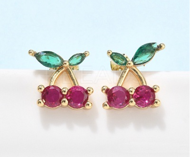 Cherry Earrings Real 18K plated
