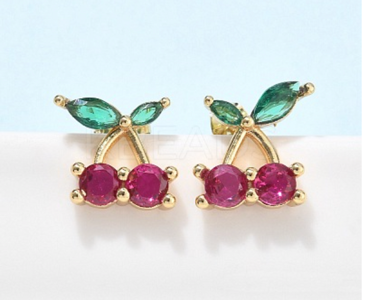 Cherry Earrings Real 18K plated