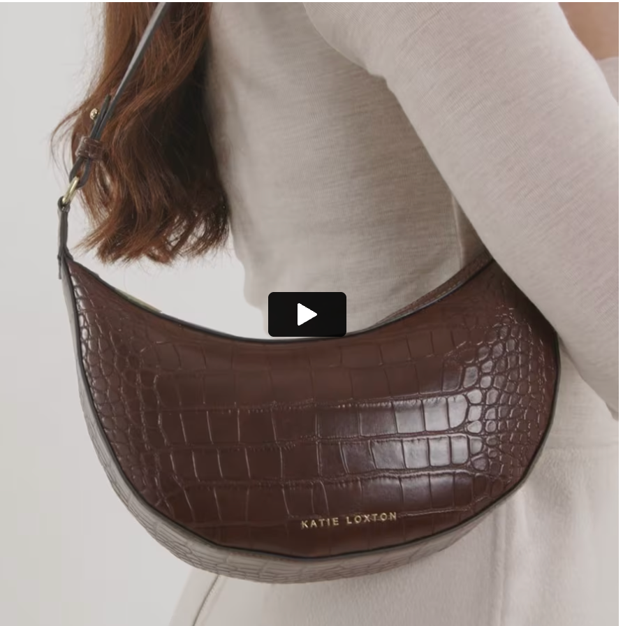 MARNI FAUX CROC SMALL SHOULDER BAG | Chocolate