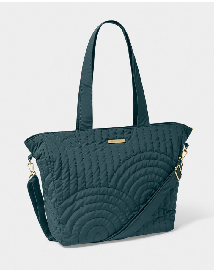 QUILTED MATERNITY TOTE BAG | Dusty Navy |