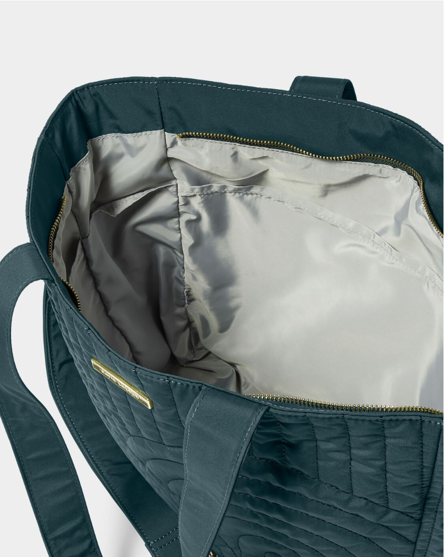 QUILTED MATERNITY TOTE BAG | Dusty Navy |