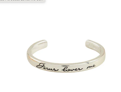 Gold Jesus Loves Me Cuff