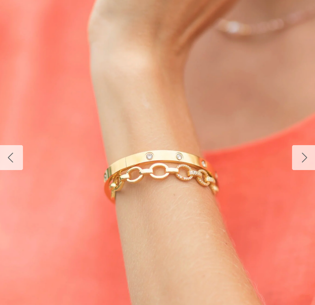 Sparkle Hinged Bracelet Water Resistant