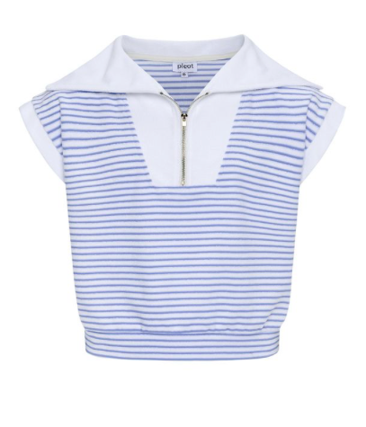 Callie Top Blue/White French Terry