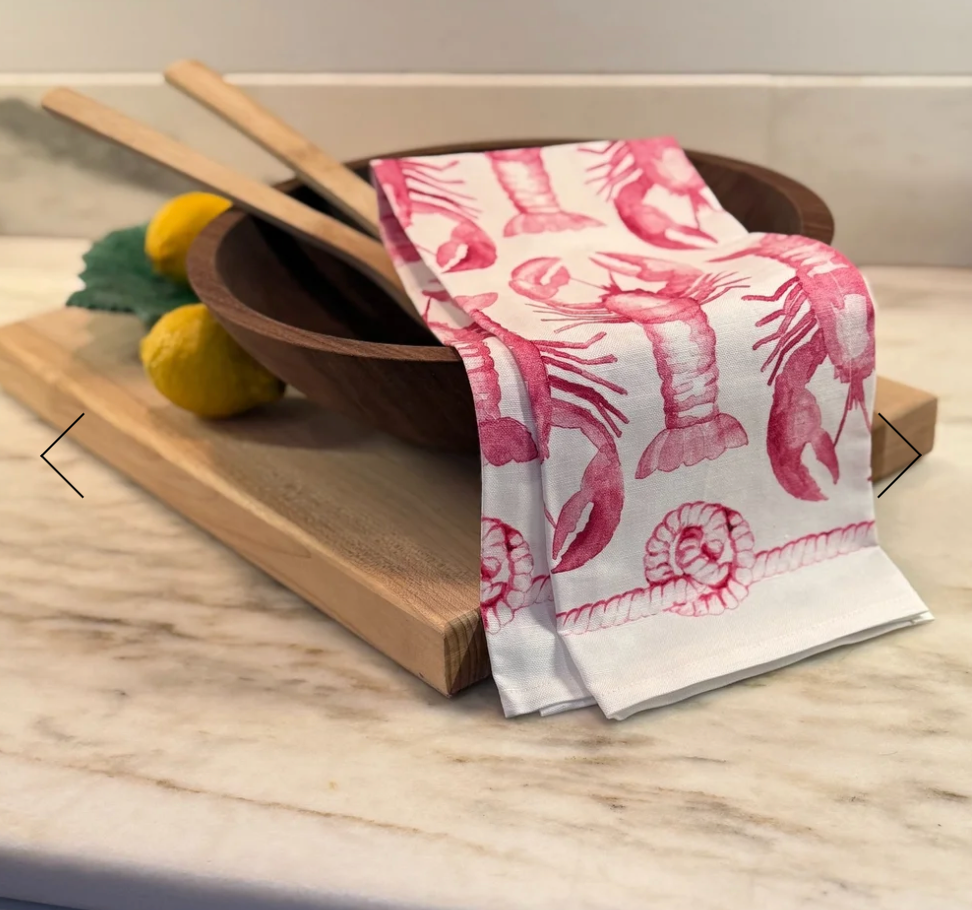 Lobster Tea Towel In Lipstick