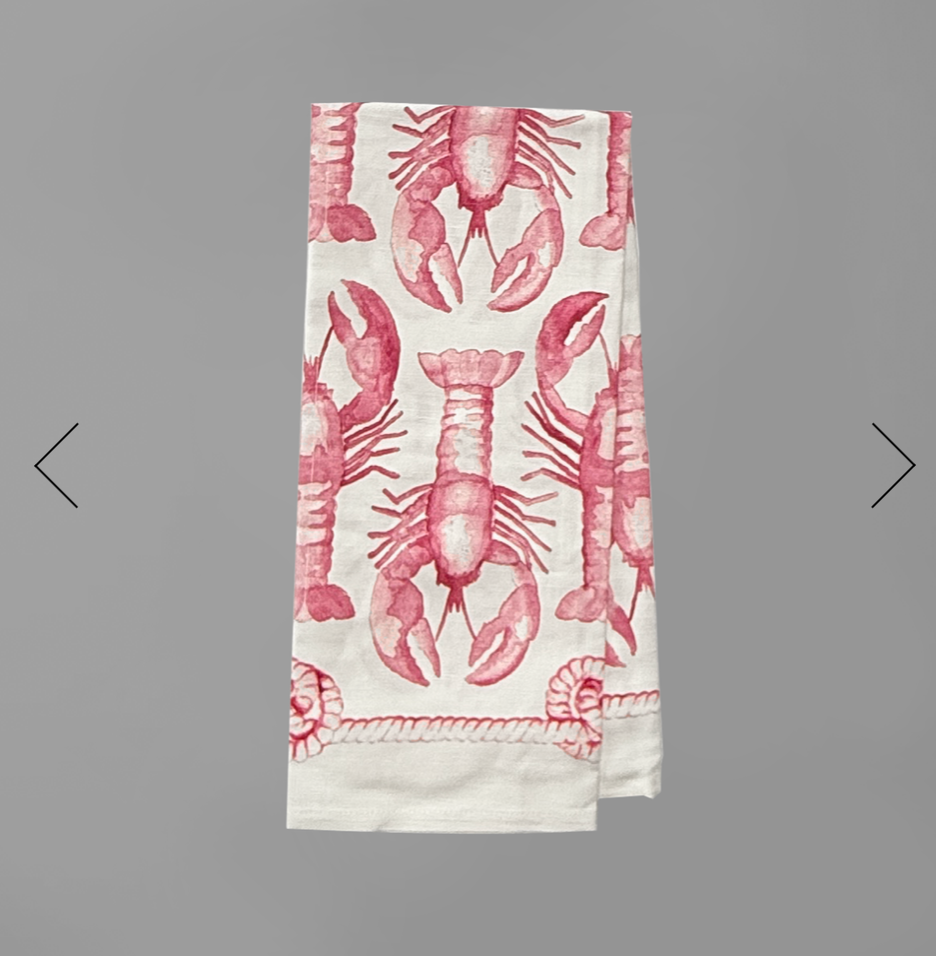 Lobster Tea Towel In Lipstick