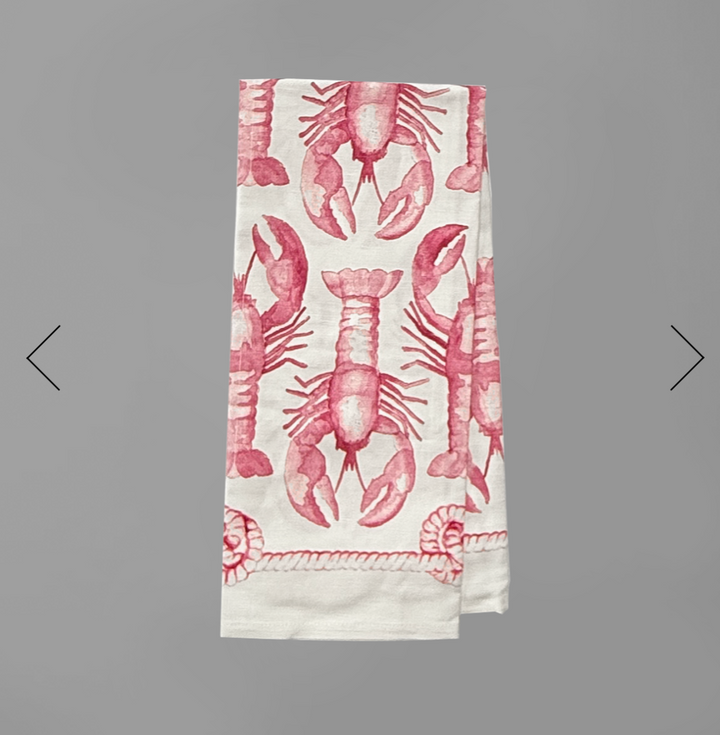 Lobster Tea Towel In Lipstick