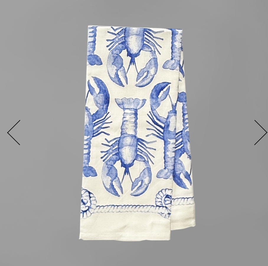Lobster Tea Towel In Aquamarine
