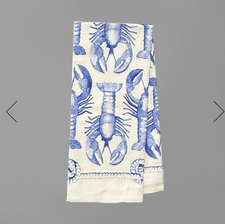 Lobster Tea Towel In Aquamarine