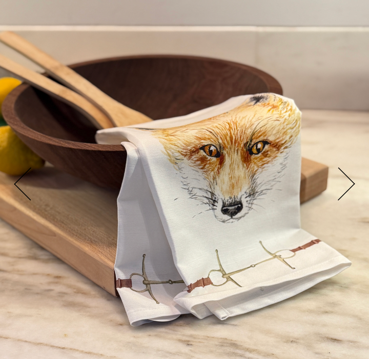 Hunt Country Tea Towel In White