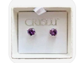 Crisulu February Birthstone Amethyst Stud Earrings 2.00 CTTW In Pure Platinum