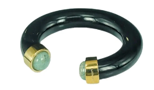 Thick Resin Bangle w Quartz End