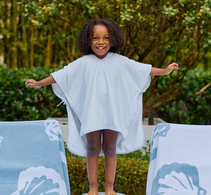 Little Poncho Blue Stripe