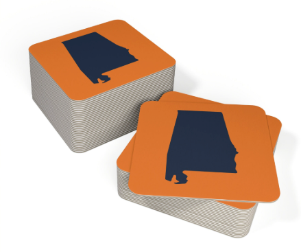 Limited Edition Alabama Orange and Blue Reversible Coaster