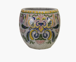 Terra-cotta Planter w Floral Pattern, Multi Color