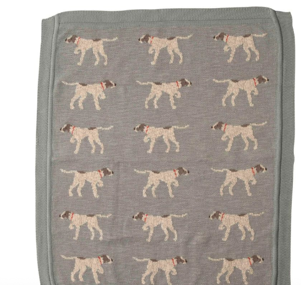 40"L x 32"W Cotton Blanket w Dog