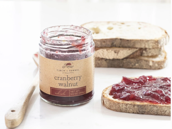 Cranberry Walnut Relish 9 ounce jelly jar
