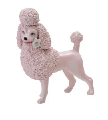 Resin Poodle w Flower, Pink, 2 Styles