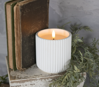 2.25 -Ribbed Cement 3D Flame Candle