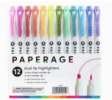 Dual Tip Pastel Highlighter 12 Pack