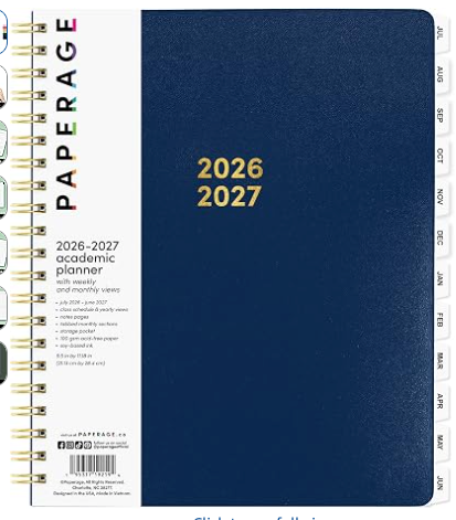 Medium Academic  12 Month Planner  Royal Blue