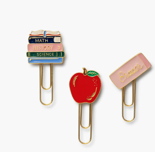 Enamel Paperclip Set School House