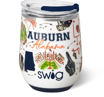 Tailgates 12 oz WineTumbler Auburn Or Alabama