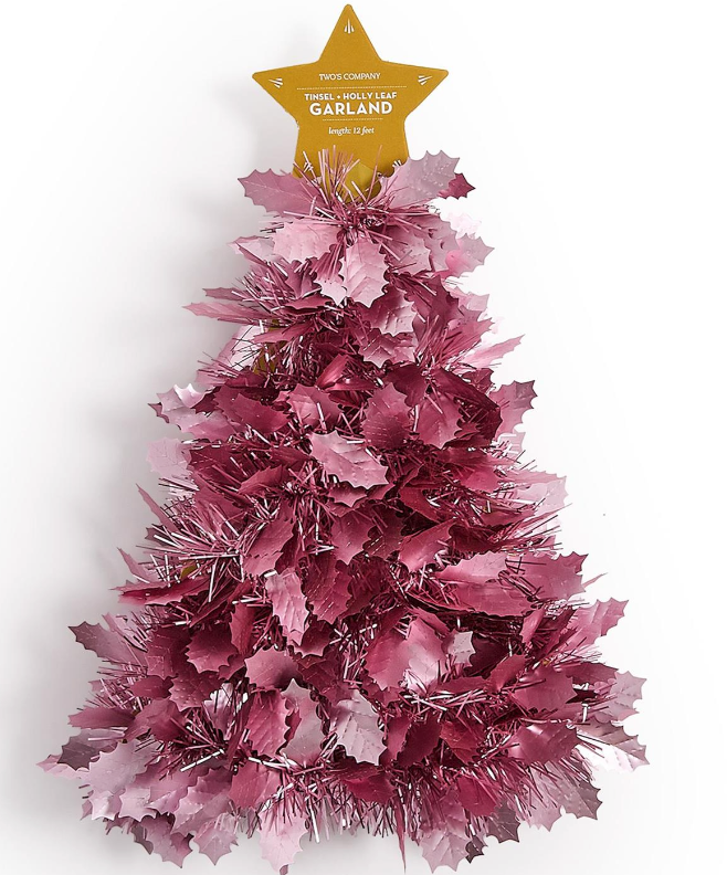 Tinsel And Holly Metallic Garland
