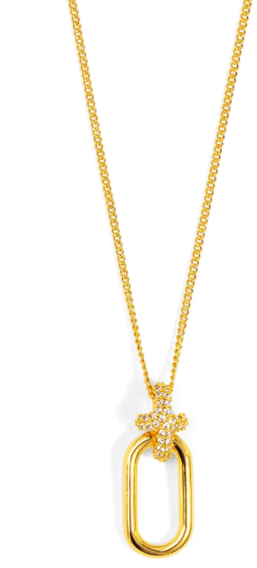 Pave  Knot Link Necklace