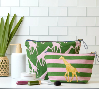 Giraffe Essential Canvas Pouch Set of 2