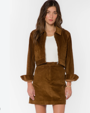Liesel Long Sleeve Cropped Jacket  Corduroy