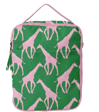 Giraffe Pink And Green Lunch Tote