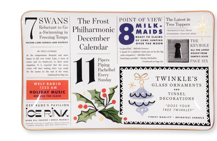 Christmas Chronicle Glass Tray