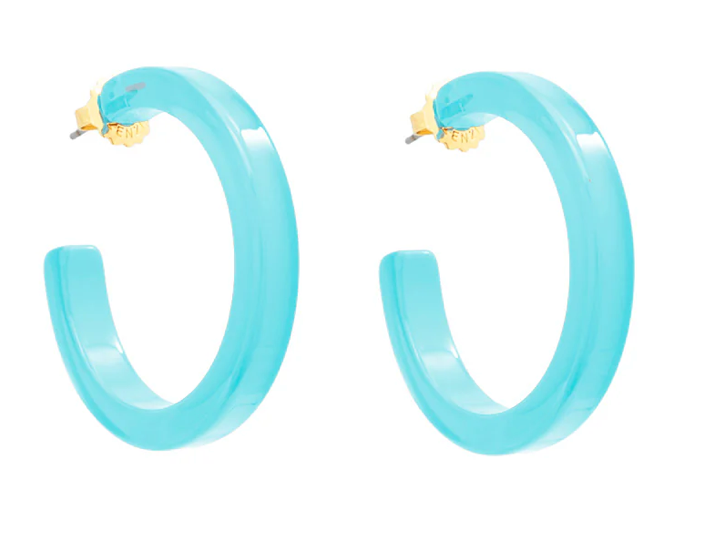 MEDIUM RESIN OPEN HOOP EARRING