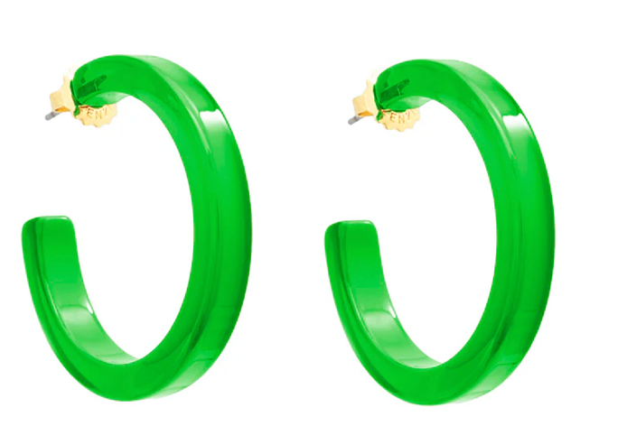 MEDIUM RESIN OPEN HOOP EARRING