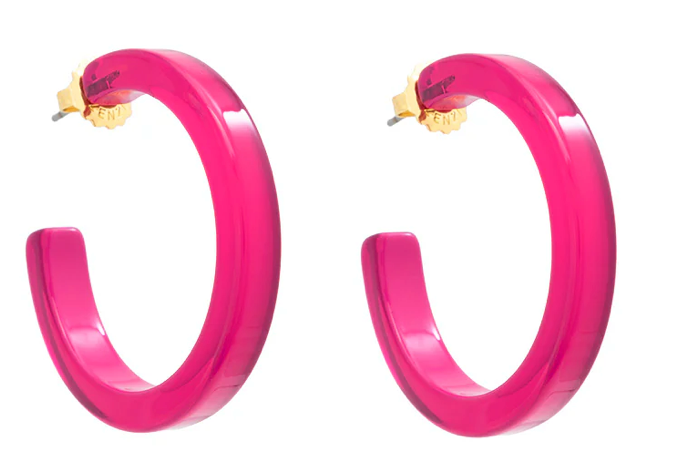 MEDIUM RESIN OPEN HOOP EARRING