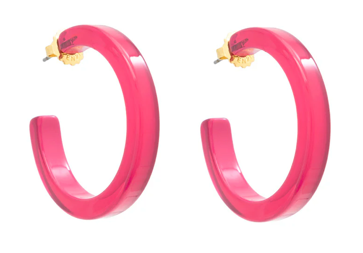 MEDIUM RESIN OPEN HOOP EARRING